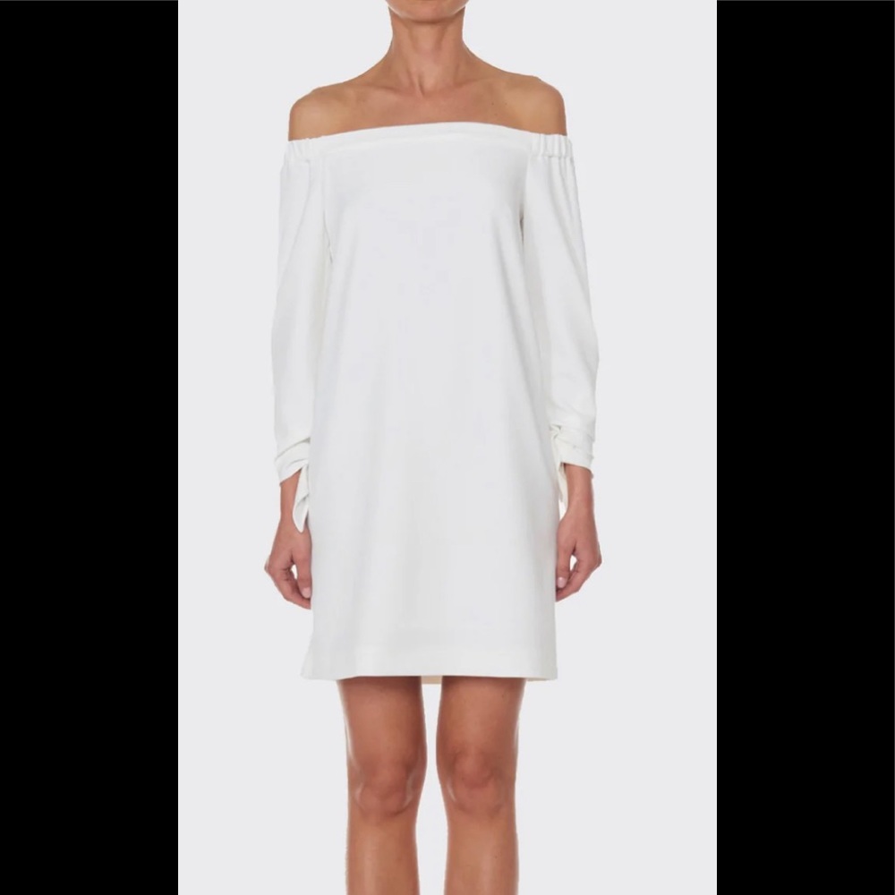 Tibi Structured Create off the shoulders white dress.